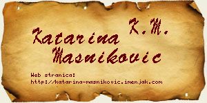 Katarina Masniković vizit kartica